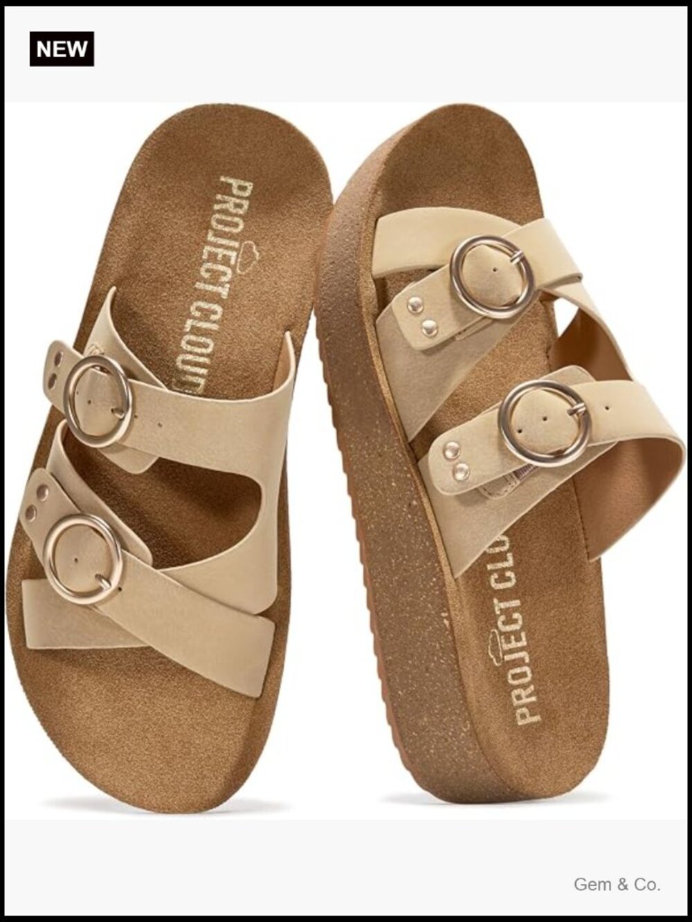 Womens Platform Sandals Eco-Crafted Leather Slip-On Non-Slip Summer